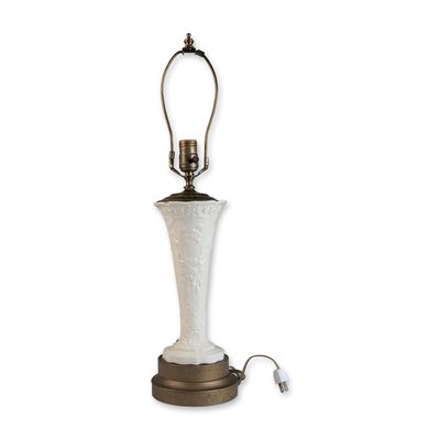Sale Photo Thumbnail #558: Relief Molded White Porcelain Table Lamp