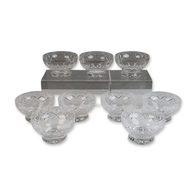 Sale Photo Thumbnail #259: 9pc Stuart Crystal Footed Dessert Bowls