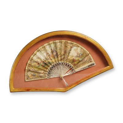 Sale Photo Thumbnail #301: European Folding Fan with Rococo Revival Scene and Gilded Accents