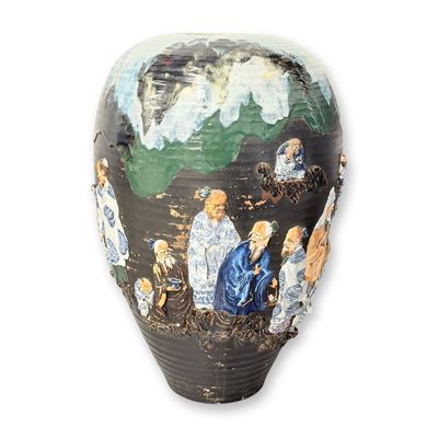 Sale Photo Thumbnail #3: Large Sumida Gawa Vase, Signed
