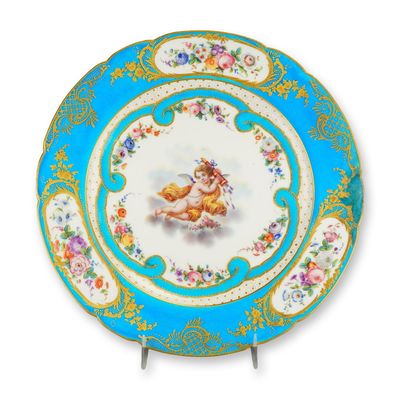 Sale Photo Thumbnail #381: French Sevres Rococo Style Porcelain Cabinet Plate