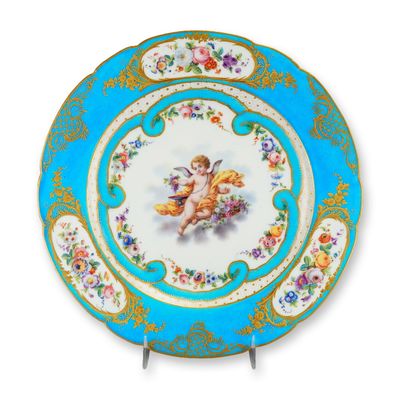 Sale Photo Thumbnail #386: French Sevres Rococo Style Porcelain Cabinet Plate