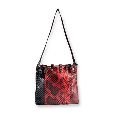 Sale Photo Thumbnail #674: Patchwork Boho Chic Snakeskin Shoulder Bag