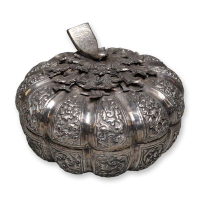 Sale Photo Thumbnail #548: Cambodian Repousse Silver Gourd Shape Box
