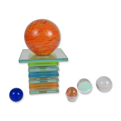 Sale Photo Thumbnail #260: 6pc Studio Art Glass Collection with Pedestal Stand