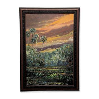 Sale Photo Thumbnail #107: Robert Butler (American, 1943-2014) Florida Highwaymen Large Scale Oil on Canvas, Signed