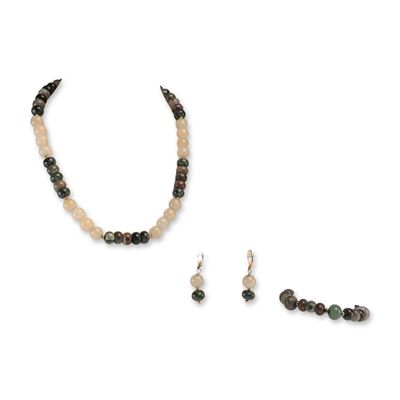 Sale Photo Thumbnail #200: 3pc Moss Agate and Chalcedony Jewelry