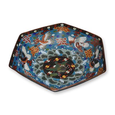 Sale Photo Thumbnail #263: Japanese Cloisonne Bowl Lions and Dragons