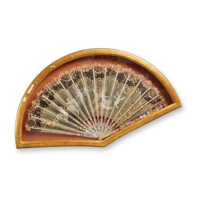 Sale Photo Thumbnail #309: European Mother of Pearl Folding Fan with Putti and Garlands design