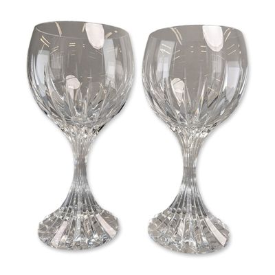 Sale Photo Thumbnail #694: Pair of Baccarat Massena Crystal Wine Glasses