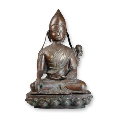 Sale Photo Thumbnail #526: Tibetan Bronze Lama Lotus Base