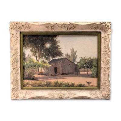 Sale Photo Thumbnail #111: J. Williams (American 19th Century) Oil on Paper Board Painting, California Scene, Signed