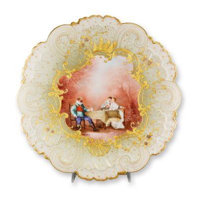 Sale Photo Thumbnail #602: Mansard Paris Belle Epoque Hand-Painted Rococo Revival Cabinet Plate