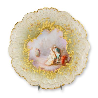 Sale Photo Thumbnail #372: Mansard Paris Belle Epoque Hand-Painted Rococo Revival Cabinet Plate