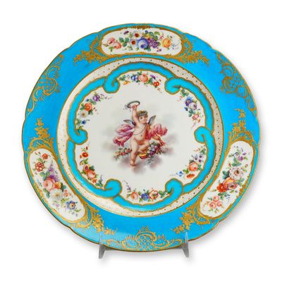 Sale Photo Thumbnail #382: French Sevres Rococo Style Porcelain Cabinet Plate