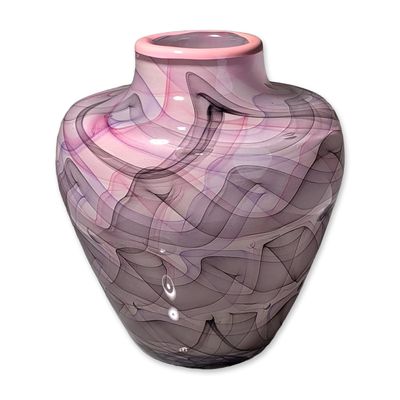 Sale Photo Thumbnail #257: Tom Philabaum Studio Art Glass Veiled Vase, Signed