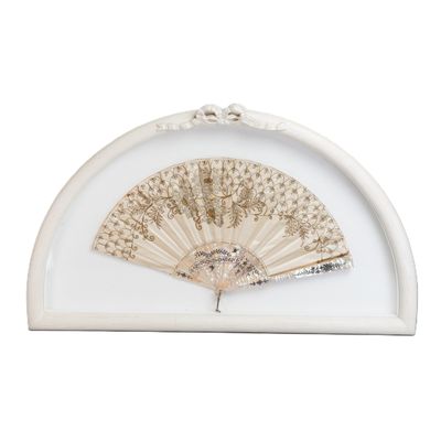 Sale Photo Thumbnail #75: Antique Folding Hand Fan in Shadowbox