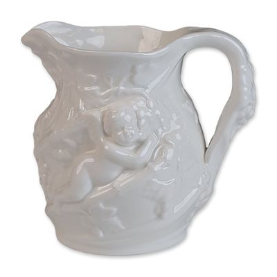 Sale Photo Thumbnail #473: Minton White Bone China Cherub Relief Pitcher