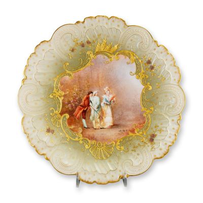 Sale Photo Thumbnail #370: Mansard Paris Belle Epoque Hand-Painted Rococo Revival Cabinet Plate