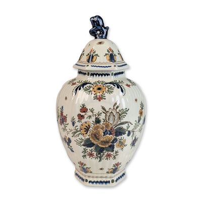 Sale Photo Thumbnail #532: Focke & Meltzler Porcelain Delftware Hexagonal Ginger Jar