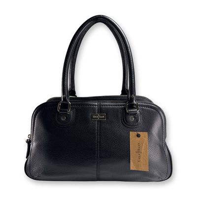 Sale Photo Thumbnail #209: Cole Haan Black Pebbled Leather Triple-Compartment Satchel