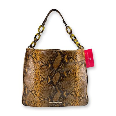Sale Photo Thumbnail #211: Elaine Turner Python Embossed Leather Hobo Bag