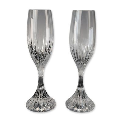 Sale Photo Thumbnail #690: Pair of Baccarat Massena Crystal Champagne Flutes