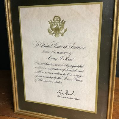 1989-1993 George H.W. Bush Signed Presidential Memorial Certificate for Leroy G. Keal