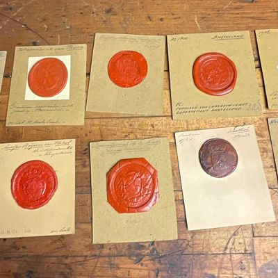 Circa 1795-1820s Group of Eleven Dutch and French Napoleonic Era Wax Seal Impressions