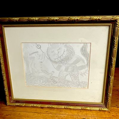 20th Century American School, Framed Graphite Drawing of Where the Wild Things Are