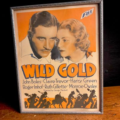 Original 1934 Fox Film Corp. Wild Gold Window Card Movie Poster
