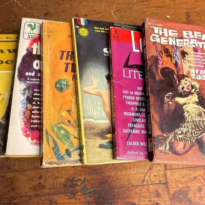 1954-1967 A Collection of Eight Vintage Mass Market Paperback Books including Science Fiction and Mystery Titles