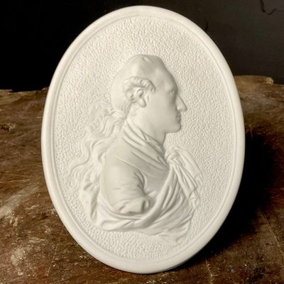 Copy of 1774 Hochst Bisque Porcelain Relief Plaque of Johann Wolfgang von Goethe