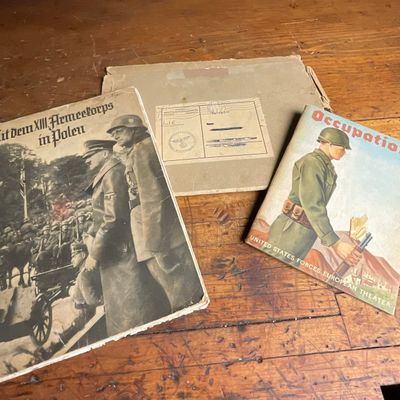 1939-1946 German WWII XIII Army Corps Commemorative Book with Field Post Envelope and USFET Occupation Booklet
