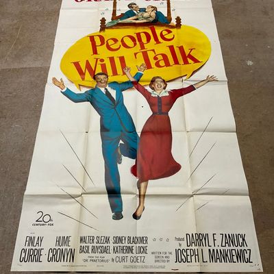 Original Two-Sheet Movie Poster for People Will Talk Starring Cary Grant and Jeanne Crain 1951