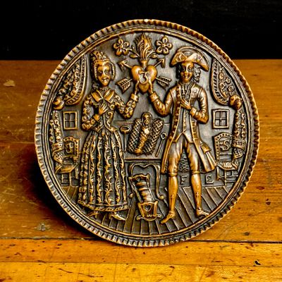 German or Austrian Mid-18th Reproduction Century Style Relief Molded Wax Plaque