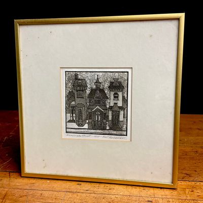 1980s Eric Bellmann Etching Across the Street