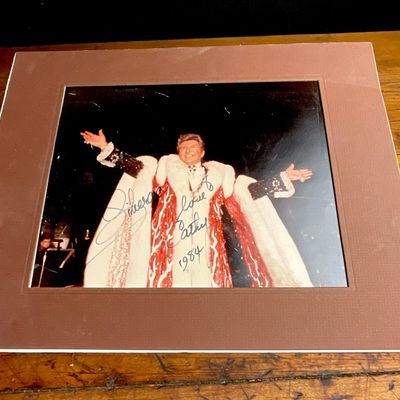 Liberace Autographed Stage Portrait Dated 1984