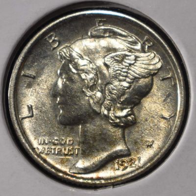 Sale Photo Thumbnail #171: 1921 MERCURY DIME CH BU FSB
