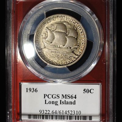 1936 LONG ISLAND COMMEM HALF DOLLAR PCGS MS-64