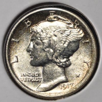 Sale Photo Thumbnail #160: 1917-D MERCURY DIME CH BU FSB