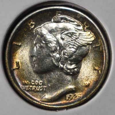Sale Photo Thumbnail #177: 1925-D MERCURY DIME CH BU FSB