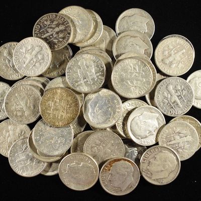 Sale Photo Thumbnail #361: (50) ROOSEVELT DIMES 90% SILVER