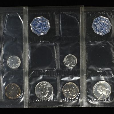 Sale Photo Thumbnail #327: (5) 1964 PARTIAL MINT SETS MISSING 50C & 1 CENT