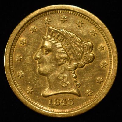 Sale Photo Thumbnail #445: 1843-O $2.50 LIBERTY GOLD SD LOVELY ORIG UNC