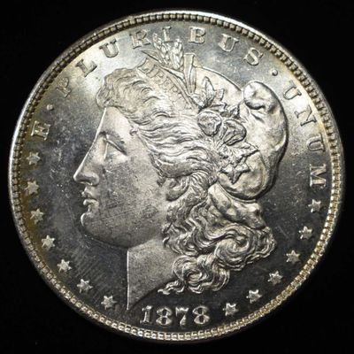 Sale Photo Thumbnail #208: 1878 8TF MORGAN DOLLAR CH/GEM BU PROOF LIKE