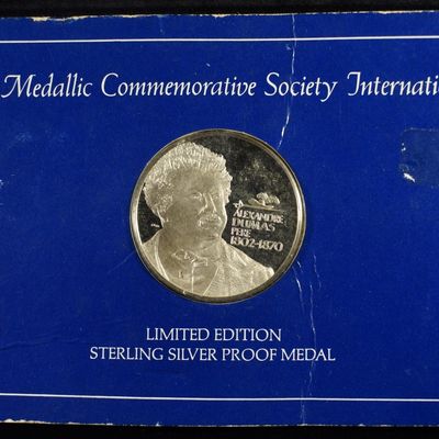 Sale Photo Thumbnail #386: ALEXANDRE DUMAS PROOF MEDAL 92.5% SILVER
