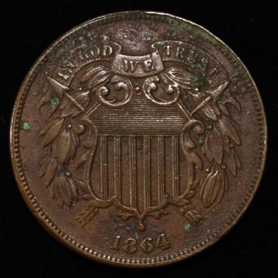 Sale Photo Thumbnail #143: 1864 TWO-CENT PIECE AU/BU