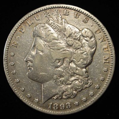 Sale Photo Thumbnail #239: 1893-CC MORGAN DOLLAR VF/XF