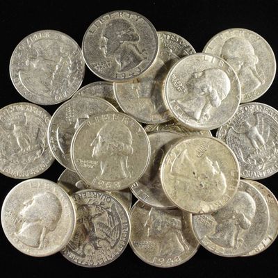 Sale Photo Thumbnail #363: (20) 90% SILVER WASHINGTON QUARTERS
